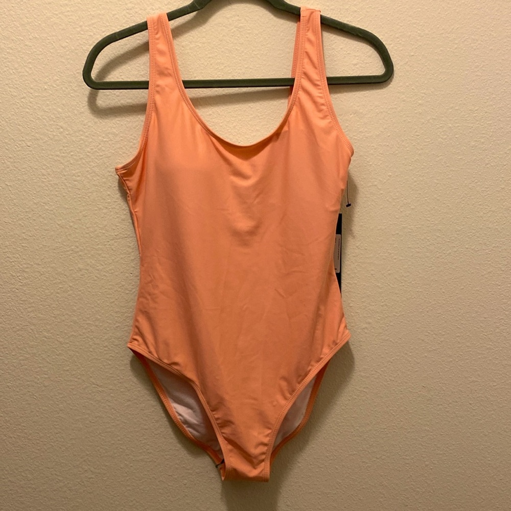 NWT Nicole Miller One Piece Swimsuit in Peach - Picture 1 of 7